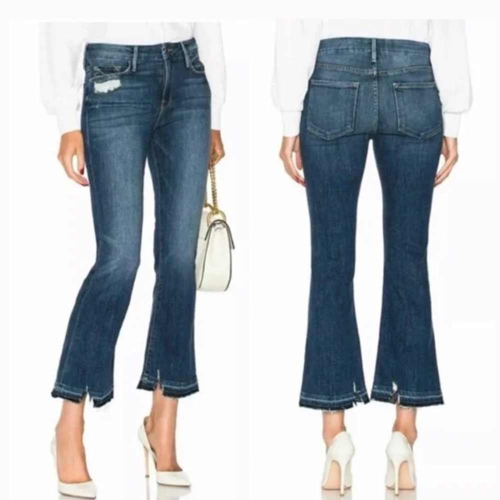 Frame Le Crop Mini Boot Released Hem Jeans in Robert’s Wash size 28